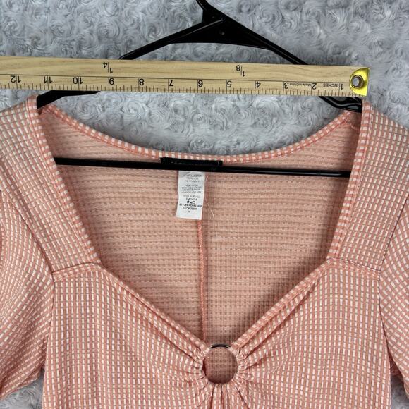 Caution To The Wind Size Medium Summer Dress White And Orange Plaid - Picture 5 of 8